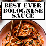 Best-Ever Bolognese Recipe with graphic text overlay for Pinterest.